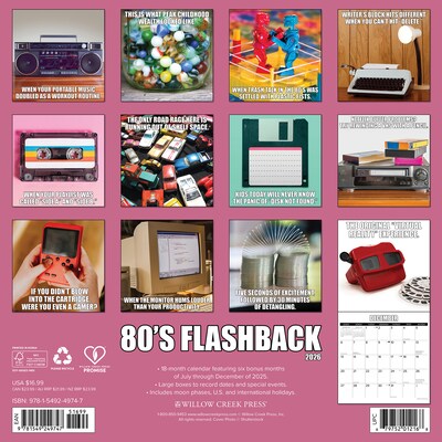 2026 Willow Creek 80s Flashback 12 x 12 Monthly Wall Calendar (49747)