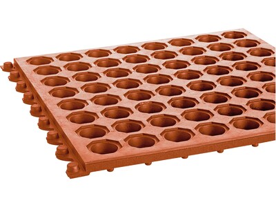 Crown Mats Safety-Step Perforated Safety Mat, 36 x 36, Terra-Cotta (KM RG33TC)