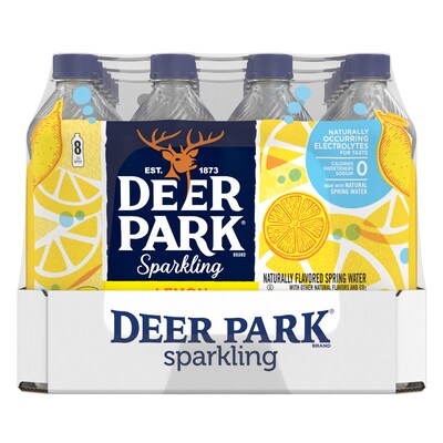 Deer Park Lemon Flavored Sparkling Water, 16.9 oz., 24 Bottles/Carton (12349497/122056)