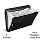 TRU RED Accordion File, 7-Pocket, Letter Size, Black (TR51818)