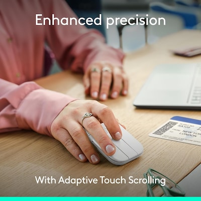 Logitech Mobi Fold Wireless Ambidextrous Optical Travel Mouse, Off-White (910-007630)