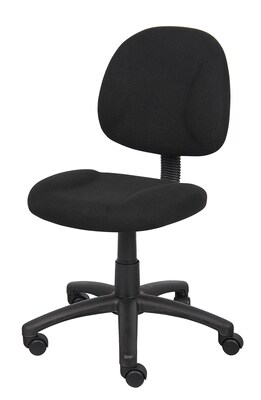 Boss Armless Ergonomic Fabric Swivel Task Chair, Black (B315-BK)