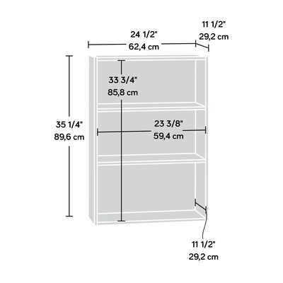Sauder Beginnings 35"H 3-Shelf Bookcase, Summer Oak (424260)