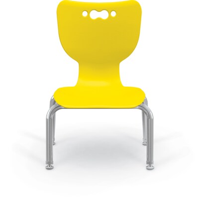 MooreCo 10" Hierarchy Student Chair with 4 Legs, Yellow/Chrome Base (703673561877)