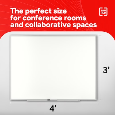 TRU RED™ Melamine Dry Erase Board, Gray Frame, 4' x 3' (TR59354)