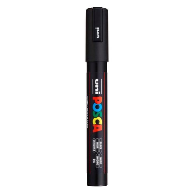 POSCA PC-5M Water Based Paint Marker, Medium Bullet Tip, Black, 3/Pack (UBCPC5MBLACK-3)