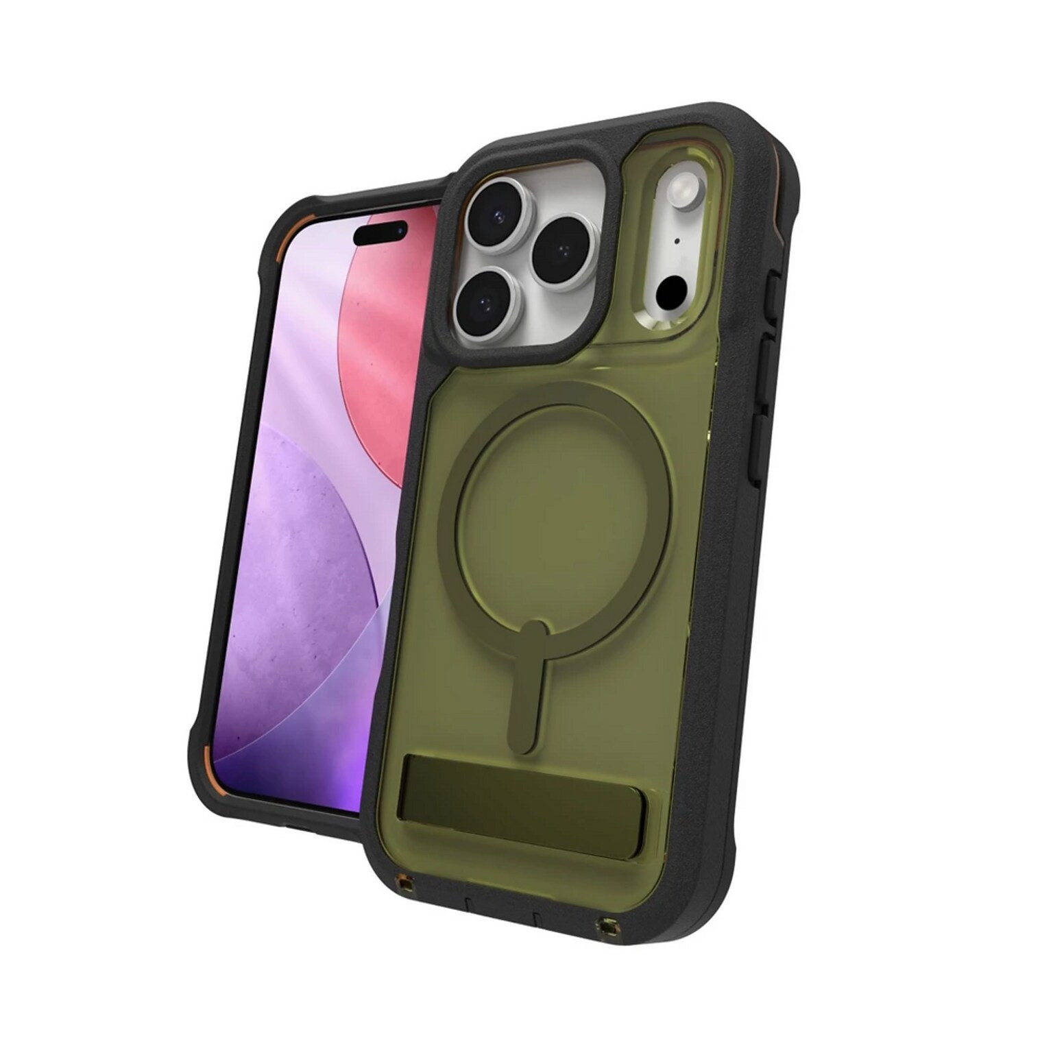 Zagg Rainier Snap with Kickstand MagSafe Phone Case for Apple iPhone 17 Pro, Shock Absorbing, Sea Kelp (702319170)
