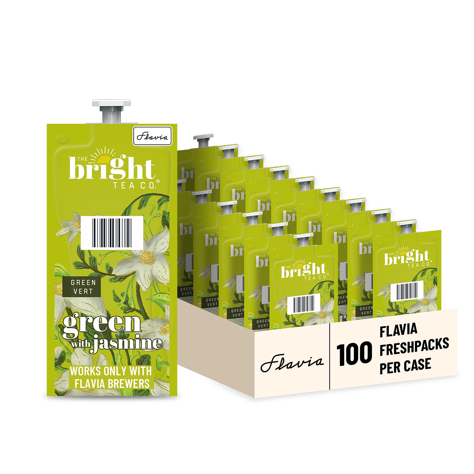 The Bright Tea Co. Green Tea, Flavia Freshpacks, 100/Carton (MDRB503)