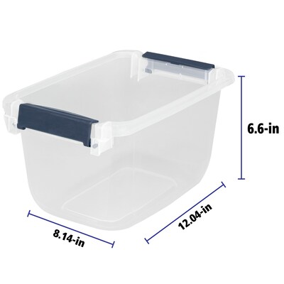 Hefty Hi-Rise 72 Qt. Lift Off Lid Storage Tote Gray/Clear 6/Pack  (HFT-7163010665666-6) 