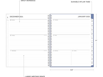 2025 Blue Sky Lindley 8.5" x 11" Weekly & Monthly Planner, Plastic Cover, Multicolor (100654-25)