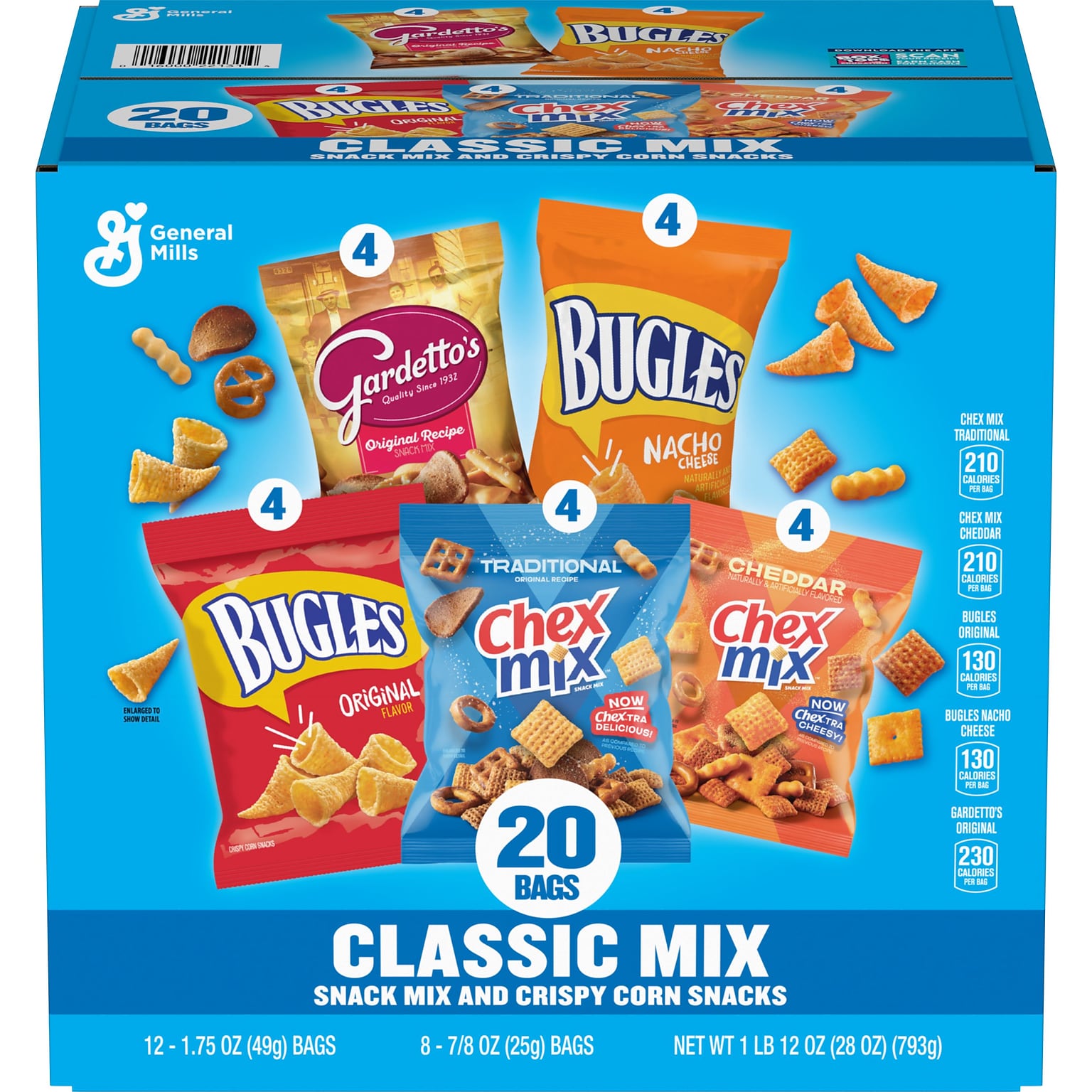 General Mills Classic Mix Variety Snack Box, 12 oz., 20 Bags/Box (GEM22131)