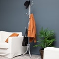 Mind Reader Alloy Collection Coat Stand, Metal, Silver (COATRACK11-SIL)