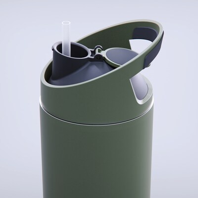 ASOBU Cosmic Stainless Steel Double Wall Insulated Water Bottle, 32 oz., Basil Green, (ADNABF77BG)