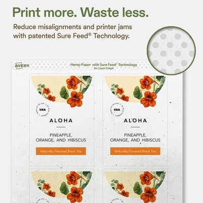 Avery Hemp Rectangle Laser/Inkjet Multipurpose Labels, 5" x 3-1/2", Off-White (160/Box)