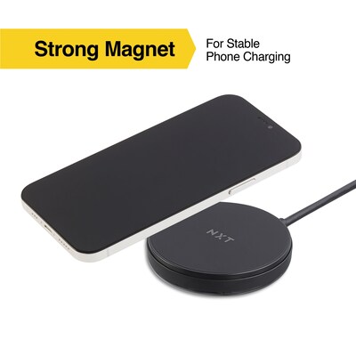 NXT Technologies™ Wireless Magnetic Charger Bundle for Most Smartphones, Black (NX60457)