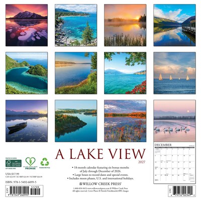 2027 Willow Creek Lake View  12 x 12 Monthly Wall Calendar (60995)