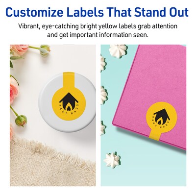 Avery Lollipop Laser/Inkjet Multipurpose Labels, 1.5" x 4", Bright Yellow (160/Pack)