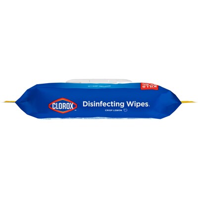 Clorox Disinfecting Wipes, Lemon Scent, 75 Wipes/Container, 6/Carton (31404CT)