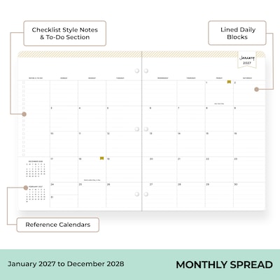 2027 Blue Sky Day Designer 8.5 x 11 Monthly Planner, June Cream (161694)