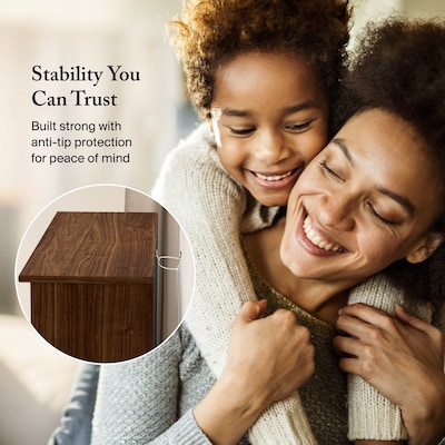 Bush Furniture Cabot 66"H 5-Shelf Bookcase with Adjustable Shelves, Modern Walnut (WC31066)