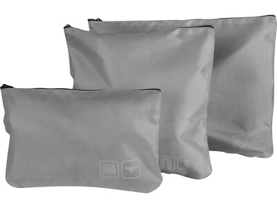 G Force 6-Piece Fabric Travel Pouch Set, Water Resistant, Gray (27105-GREY)
