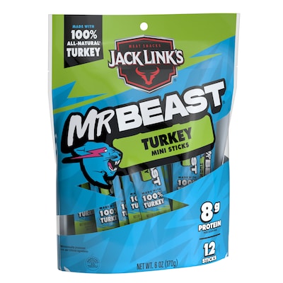 Jack Link’s Mini Savory Herb Turkey Meat Stick, 6 oz., 12 Sticks/Pack (10000044710)