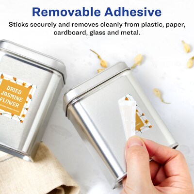 Avery Laser/Inkjet Square Removable Labels, 1" x 1", White, 1,200 Labels/Pack (94103)