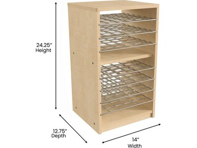 Flash Furniture Bright Beginnings 9-Section Art Drying Rack, 24.25"H x 14"W x 12.75"D, Natural Birch Plywood (MK-ME088031-GG)