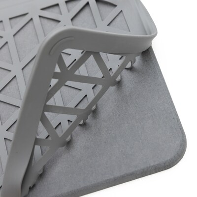 Better Houseware The Magic Dishmat™ II Stone and Silicone Drying Mat, Gray (3417)