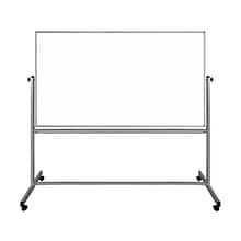 Luxor Dry-Erase Mobile Combination Ghost Grid/Whiteboard, Aluminum Frame, 40 x 72 (MB7240LB)