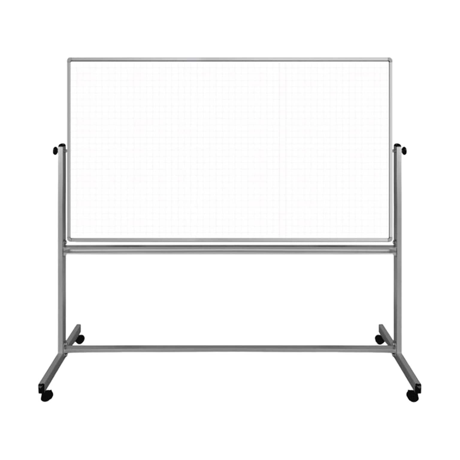 Luxor Dry-Erase Mobile Combination Ghost Grid/Whiteboard, Aluminum Frame, 40 x 72 (MB7240LB)