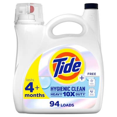Tide Hygienic Clean HE Liquid Laundry Detergent, Unscented, 94 loads, 132 oz. (12218)