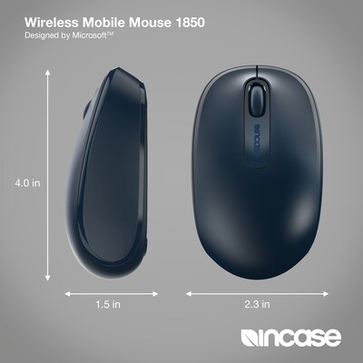 Incase Designed by Microsoft Wireless Mobile 1850 Ambidextrous Optical USB Mouse, Wool Blue (U7Z-00011)