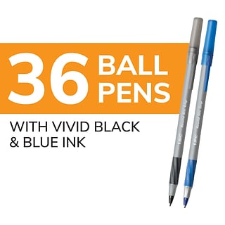 BIC Cristal Original Ballpoint Pens Medium Point (1.0 mm) - Black, Pouch of  5