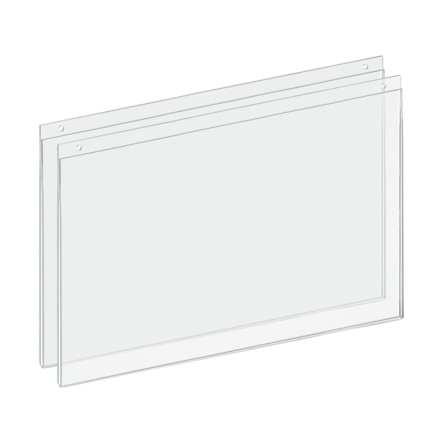 Azar Sign Holder, 17 x 11, Horizontal, Wall Mounted, Clear Acrylic, 2/Pack (162709-2PK)