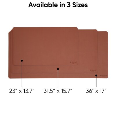 Smead Medium Vegan Leather Anti-Slip Desk Pad, 31.5" x 15.7", Brown (SMD64832)