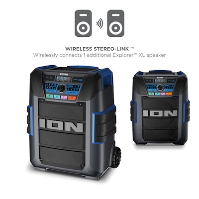 ION Explorer XL Wireless Bluetooth All-Weather Speaker, Water Resistant, Black (IONIPA150X)