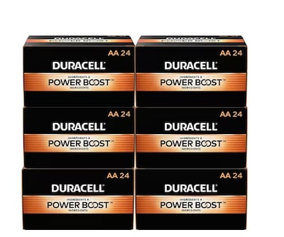 Duracell Coppertop AA Alkaline Battery, 24 Pack, 6/Packs (MN1500BKD)