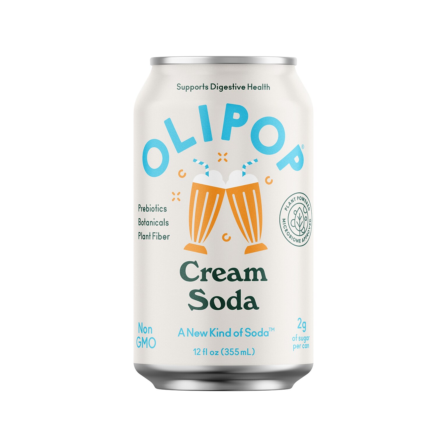 Olipop Prebiotic Cream Soda, 12 fl. oz., 12 Cans/Case (ICO70289)