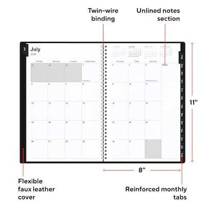 2026–2027 Staples 8 x 11 Academic Monthly Planner, Black (ST23571-27)
