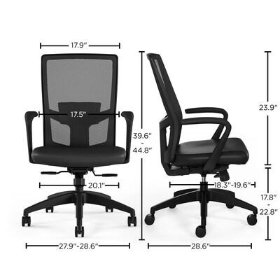 Union & Scale™ Workplace2.0™ 500 Series Vinyl Task Chair, Black  (52320)