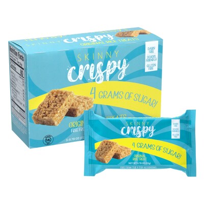 Skinny Crispy Gluten Free Vanilla Marshmallow Rice Treat, 3.9 oz., 5 Bars/Box, 3 Boxes/Pack (600-04176)