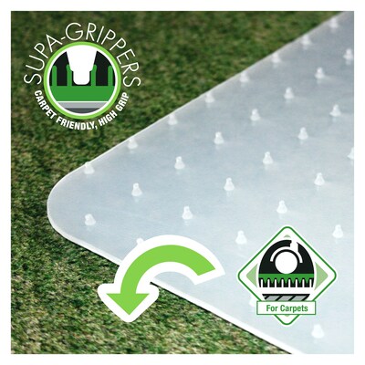 Floortex® Revolutionmat® Polypropylene Carpet Chair Mat, Rectangular, 36" x 48", White (FC113648LEC)
