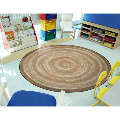 Joy Carpets Feeling Natural Nylon 5'4" Round Machine Tufted Rug, Sand (1972H-03)