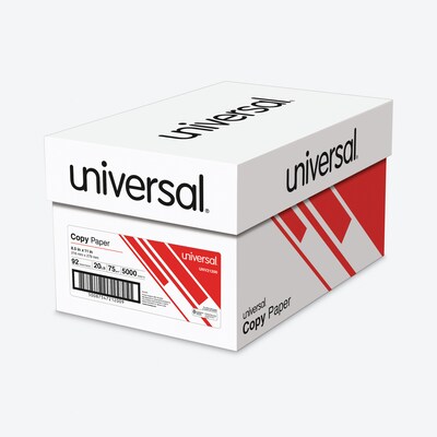 Universal 8.5 x 11 Copy Paper, 20 lbs., 92 Brightness, 500/Ream, 10 Reams/Carton (UNV21200)