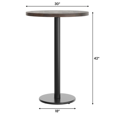 Flash Furniture Bennett 30" Round Wooden Commercial Indoor Table, Dark Brown Top/Black Base (GSFRD30DBTR18B)