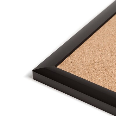 U Brands Cork Bulletin Board, Black Frame, 3' x 2' (2880U00-01)