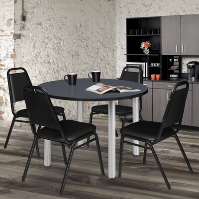 Regency Kee Breakroom Table, 48W, Gray/Chrome (TB48RNDGYBPCM)