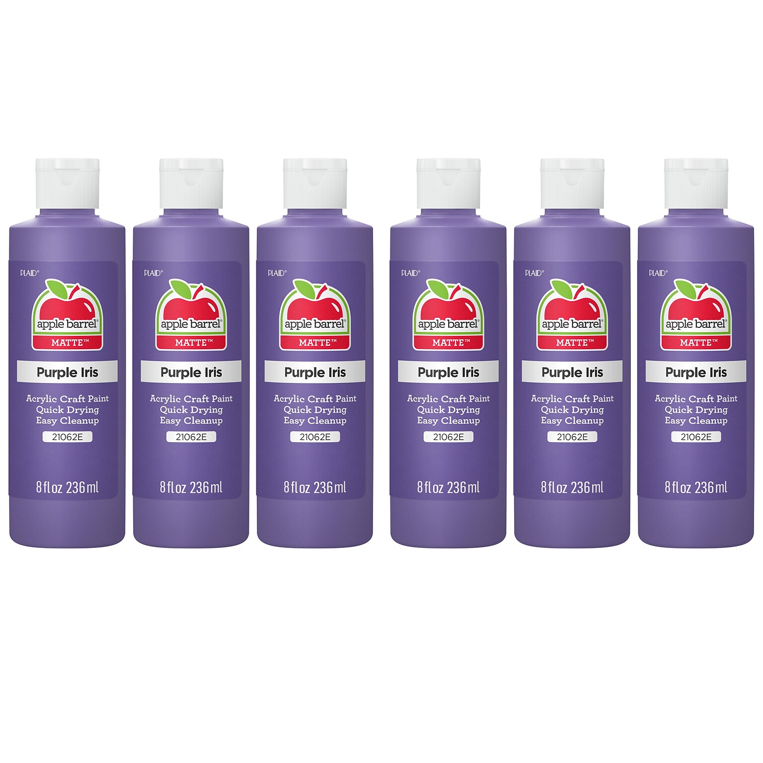 Apple Barrel Acrylic Paint Matte, 8oz., Purple Iris, 6/Pack (APP21062E-6)