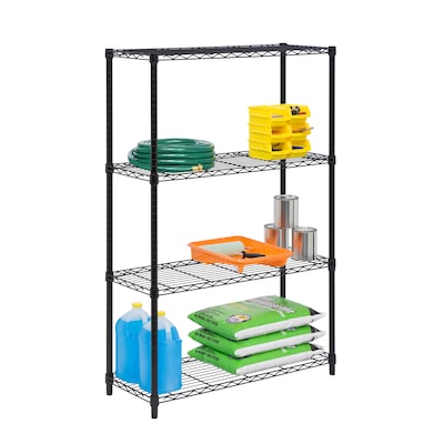 Honey-Can-Do 4-Tier 250lb. Capacity Shelving Unit, Black (SHF-01908)